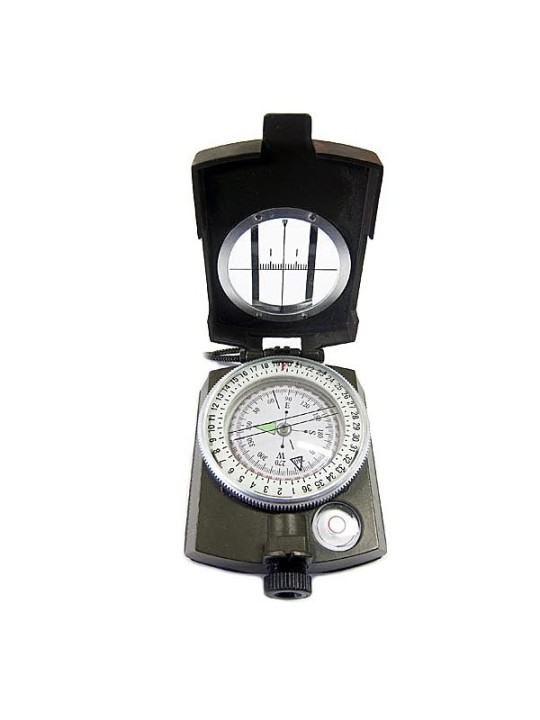 Military compass with optical lens