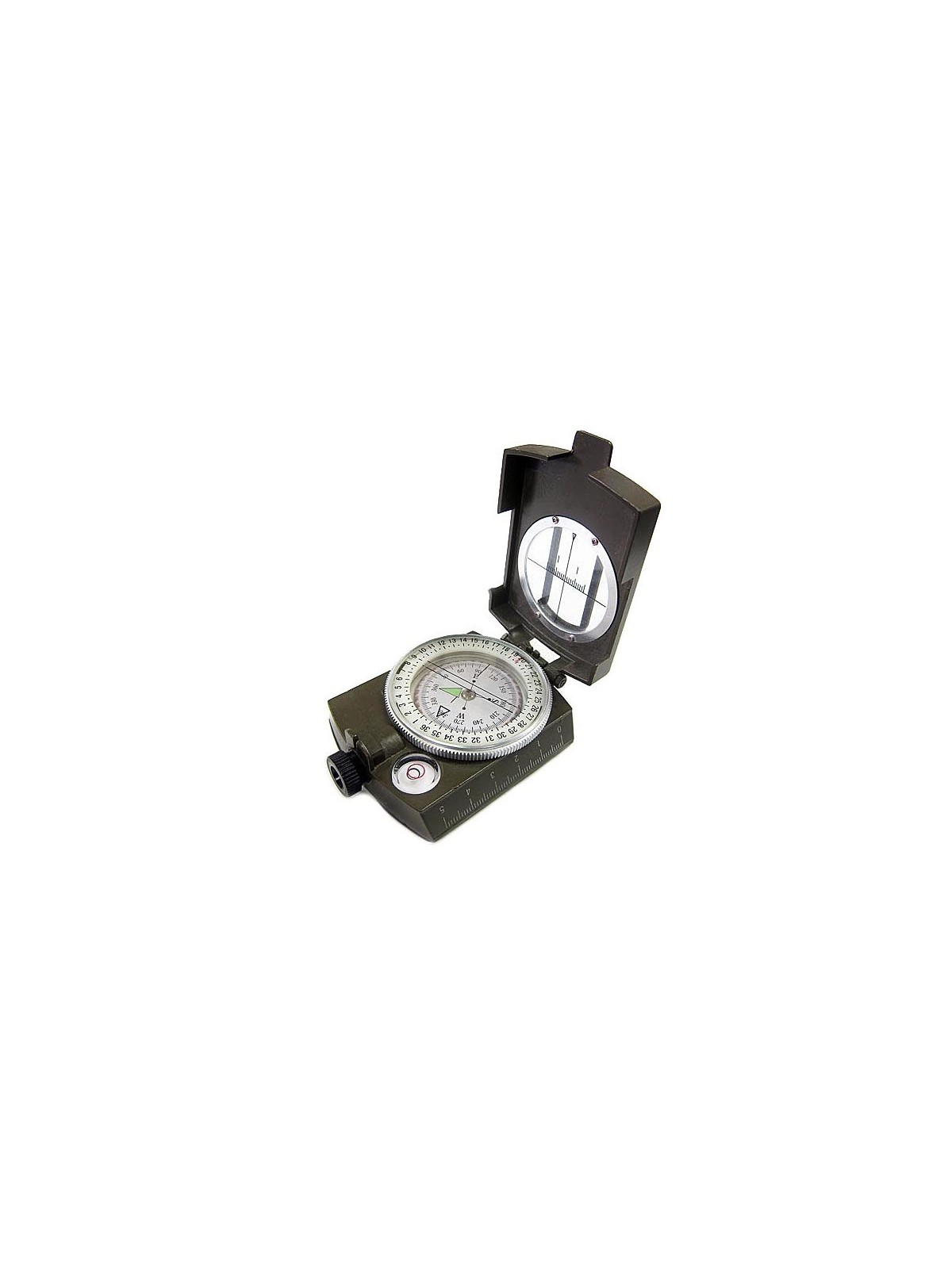 Military compass with optical lens