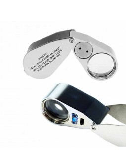 Mini Loupe de poche LED 40X Métallique