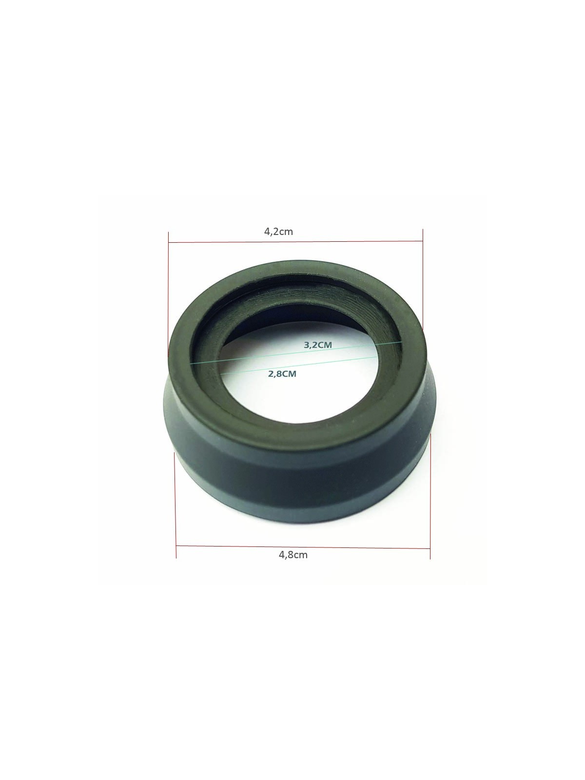 Retractable rubber eyecup for the eyepiece